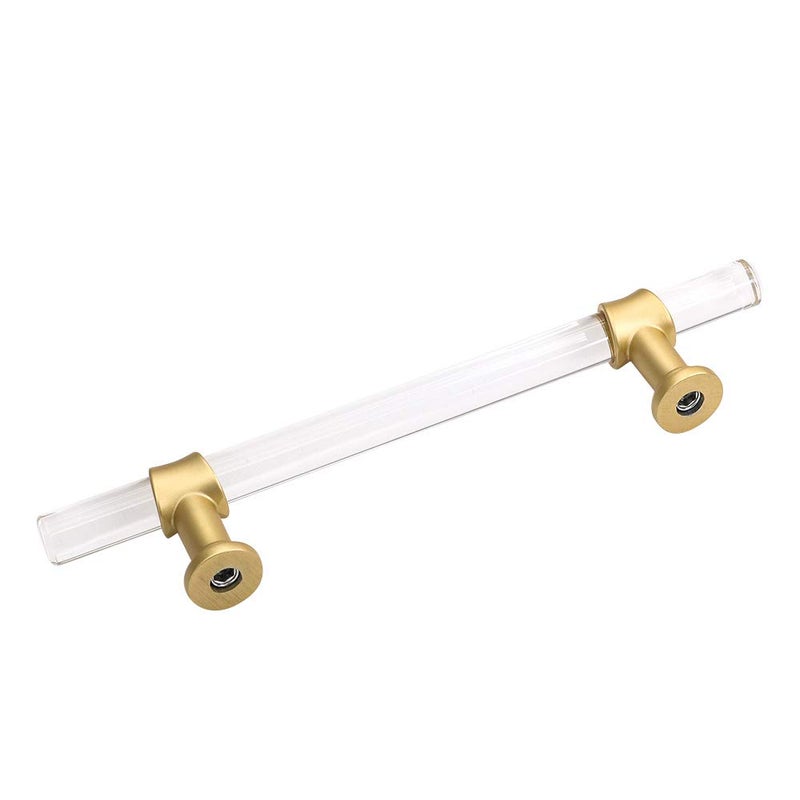 Peaha 10 Pack 4 Inch Acrylic Cabinet Pulls Gold Drawer Handles Brushed Brass Hardware Zinc Alloy for Dresser Cupboard Kitchen - Image 3